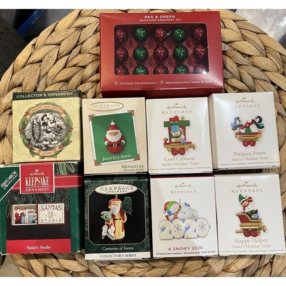Lot of 9 Vtg Hallmark Keepsake Christmas Ornaments 1990s To 2020 - Picture 1 of 15